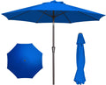 9FT Patio Umbrella Outdoor Market Umbrella with Push Button Tilt and Crank, Table Umbrella 8 Sturdy Fiberglass Ribs UV Protection Waterproof for Garden, Pool, Deck, Yard