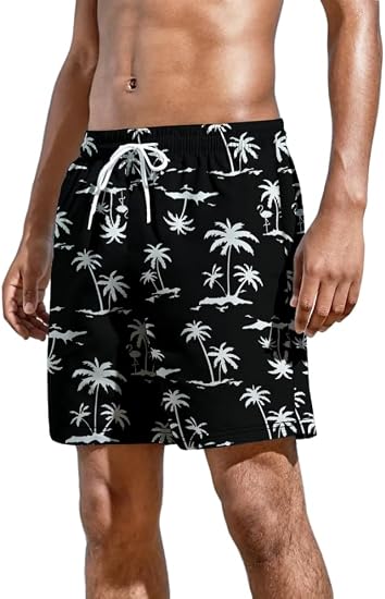 Men's Beach Shorts with Elastic Waistband Vacation & Summer Outdoor Activities