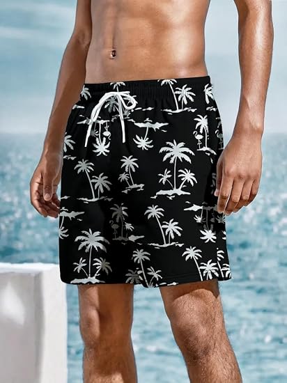 Men's Beach Shorts with Elastic Waistband Vacation & Summer Outdoor Activities
