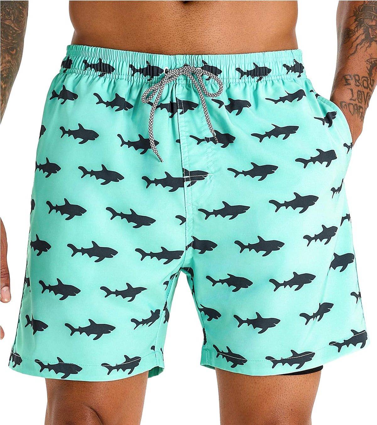 Men's Swim Trunks with Compression Liner 5 Inch Bathing Suit Beach Swimsuits